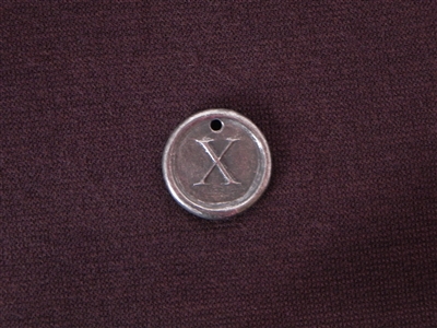 Initial X Antique Silver Colored Wax Seal