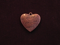 Charm Antique Copper Colored Amore Heart