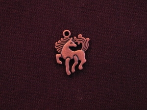Charm Antique Copper Colored Prancing Horse