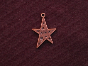 Charm Antique Copper Colored Funky Star