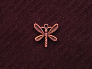 Charm Antique Copper Colored Large Dragon Fly