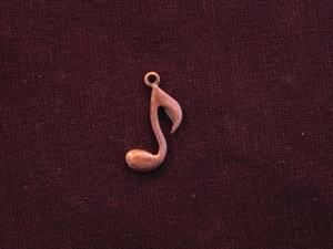 Charm Antique Copper Colored Eighth Note