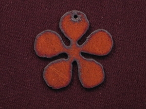 Rusted Iron Five Petal Flower Pendant
