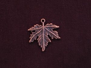 Charm Antique Copper Colored Maple Leaf