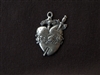 Vintage Replica Immaculate Heart Antique Silver Colored Pendant