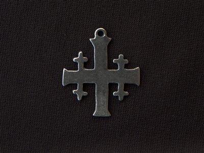 Vintage Replica Jersusalem Cross Antique Silver Colored Pendant