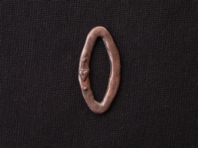 Pewter Oval Connector With Heart Antique Copper Colored