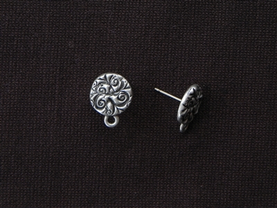 Pewter Antique Silver Colored Decorative Earring Posts