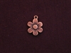 Charm Antique Copper Colored Button Flower