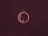 Charm Antique Copper Colored Moon And Star In Circle