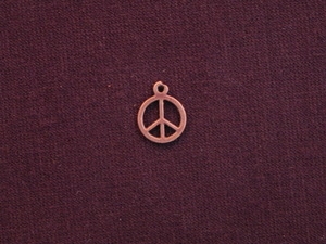 Charm Antique Copper Colored Itty Bitty Peace Sign