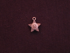 Charm Antique Copper Colored Star With Face