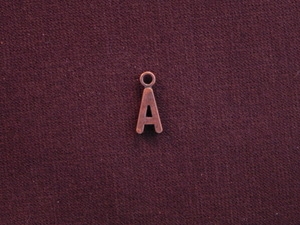 Charm Antique Copper Colored Initial A