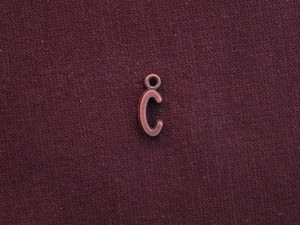 Charm Antique Copper Colored Initial C
