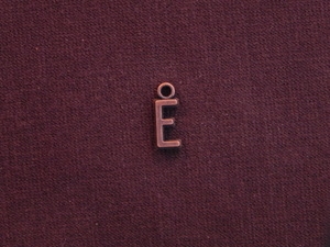 Charm Antique Copper Colored Initial E