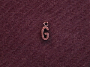 Charm Antique Copper Colored Initial G