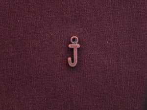 Charm Antique Copper Colored Initial J