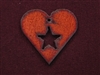 Rusted Iron Heart With Star Cut Out Pendant