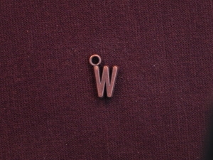Charm Antique Copper Colored Initial W