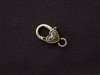 Lobster Clasp Gold Colored Scroll Heart