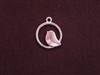 Charm Silver Colored Chubby Bird On Ring
