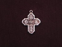 Charm Silver Colored Ancient Cross