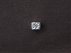 Large Hole Square Metal Bead Silver Colored