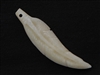 Hand Carved Large Bone Feather Cream