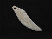 Hand Carved Small Bone Feather Cream