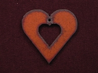 Rusted Iron Heart With Heart Cut Out Pendant