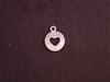 Charm Silver Colored Round Tag With Heart Cut Out