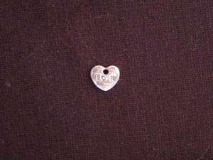 Charm Silver Colored Tiny Heart With Love Word