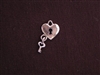 Charm Silver Colored Heart Lock With Key