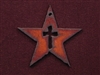 Rusted Iron Star With Cross Cut Out Pendant