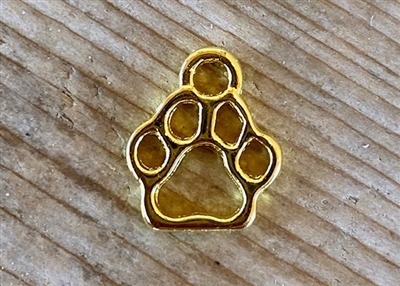 Charm Gold Colored Mini Open Paw Print