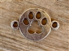 Charm Silver Colored Paw Print Cut Out Spacer