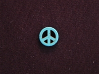 Peace Sign Turquoise Colored Howlite/Magnesite