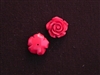Rose Red Acrylic Resin Half Drilled Hole On Back