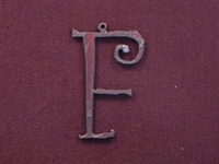 Rusted Iron Initial F Pendant