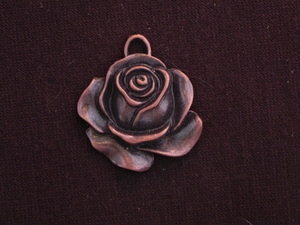 Pendant Antique Copper Colored Flat Rose