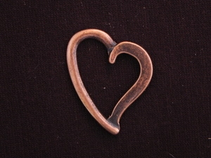 Pendant Antique Copper Colored Open Heart