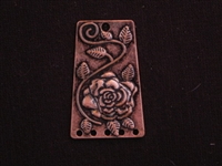 Pendant Antique Copper Colored 5 Connector Rectangle With Flower