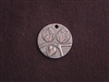 Pendant Silver Colored Round Tag With Twin Owls