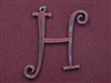 Rusted Iron Initial H Pendant