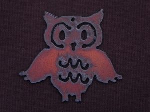 Rusted Iron Hoot Owl Pendant