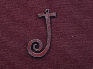 Rusted Iron Initial J Pendant