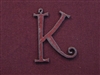 Rusted Iron Initial K Pendant