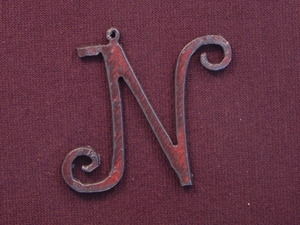 Rusted Iron Initial N Pendant
