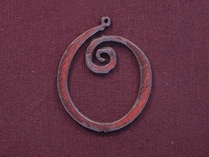 Rusted Iron Initial O Pendant
