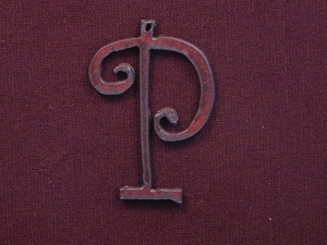 Rusted Iron Initial P Pendant